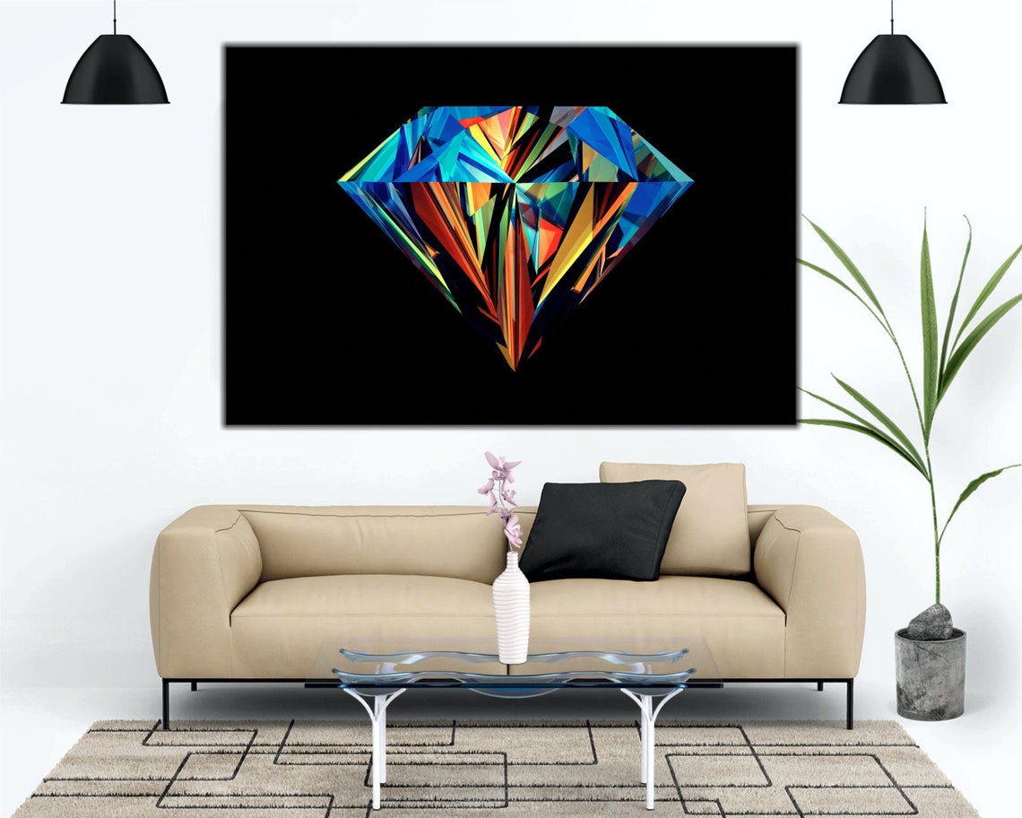 Luxury Diamonds CANVAS Print Diamond Wall Art Diamond Wall Etsy