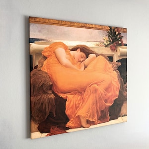 Flaming June Canvas Art, Frederic Leighton Famous Painting, Ready to Hang!