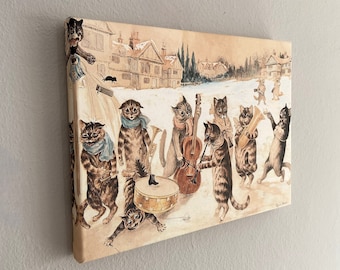 Louis William Wain Carol Singing Cats Canvas Art, Famous Painting, Ready To Hang!