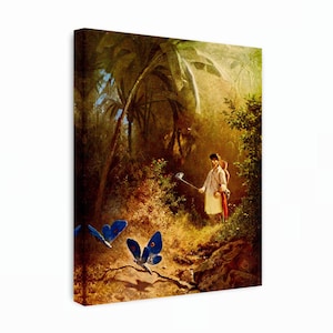 Carl Spitzweg - The Butterfly Hunter Canvas Art, Famous Painting, Spitzweg Wall Art, Nature Wall Art, Reproduction Canvas Home Decor