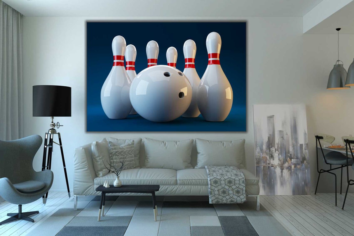 Bowling Canvas Print Bowling Wall Art Bowling Player Gift Etsy