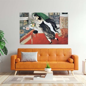 Marc Chagall Leinwanddruck „The Birthday 1915“ - naive Kunst - Home Decor 1P Total: 24"x16" inches