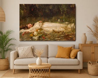 Ophelia (1900) by Friedrich Heyser Canvas Art – Classic Shakespeare Wall Decor