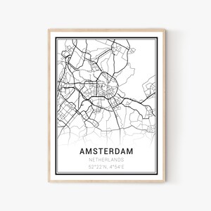 Amsterdam Karte Drucken | Niederlande Stadt Karten, Amsterdam Karte, Stadtplan Druck, Amsterdam Druck, Amsterdam Wand Kunst, Haus Büro Wand Dekor
