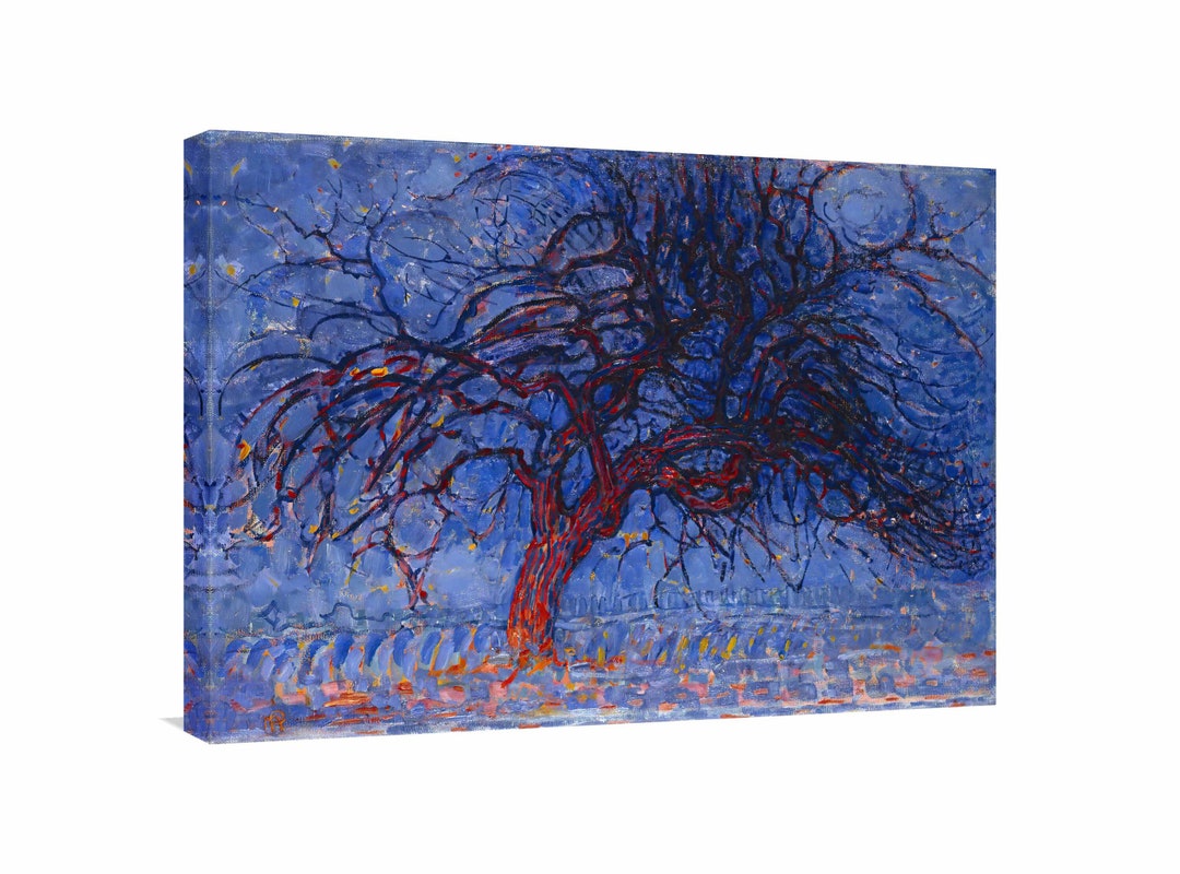 Mintura Kunstwerk handgeschilderd de grote rode boom muurkunst foto woonkamer acryl canvas woondecoratie olieverfschilderijen op canvas (100 x 200 cm niet ingelijst