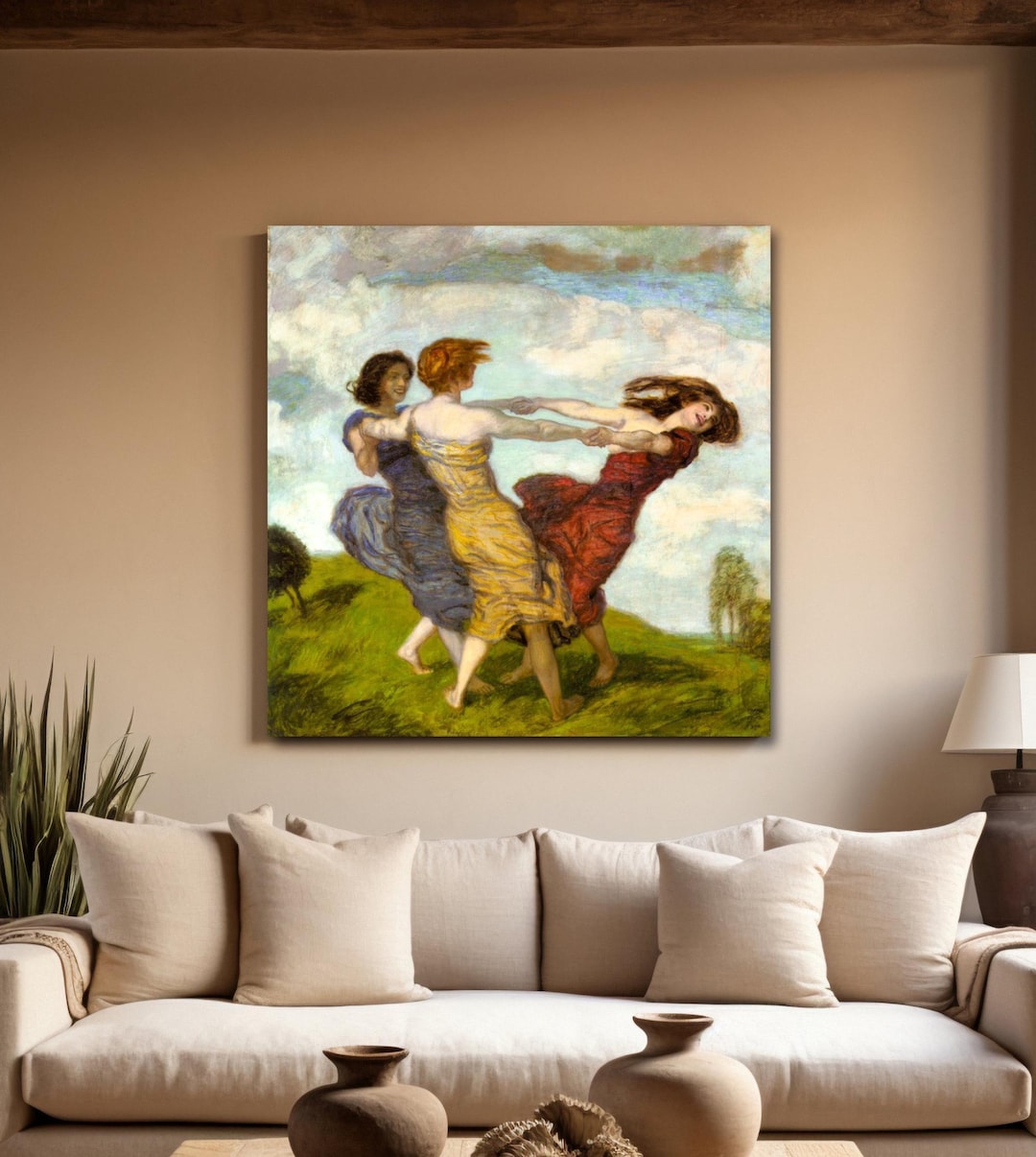 Sounds of Spring by Franz Von Stuck Canvas Art, Mythical Dance