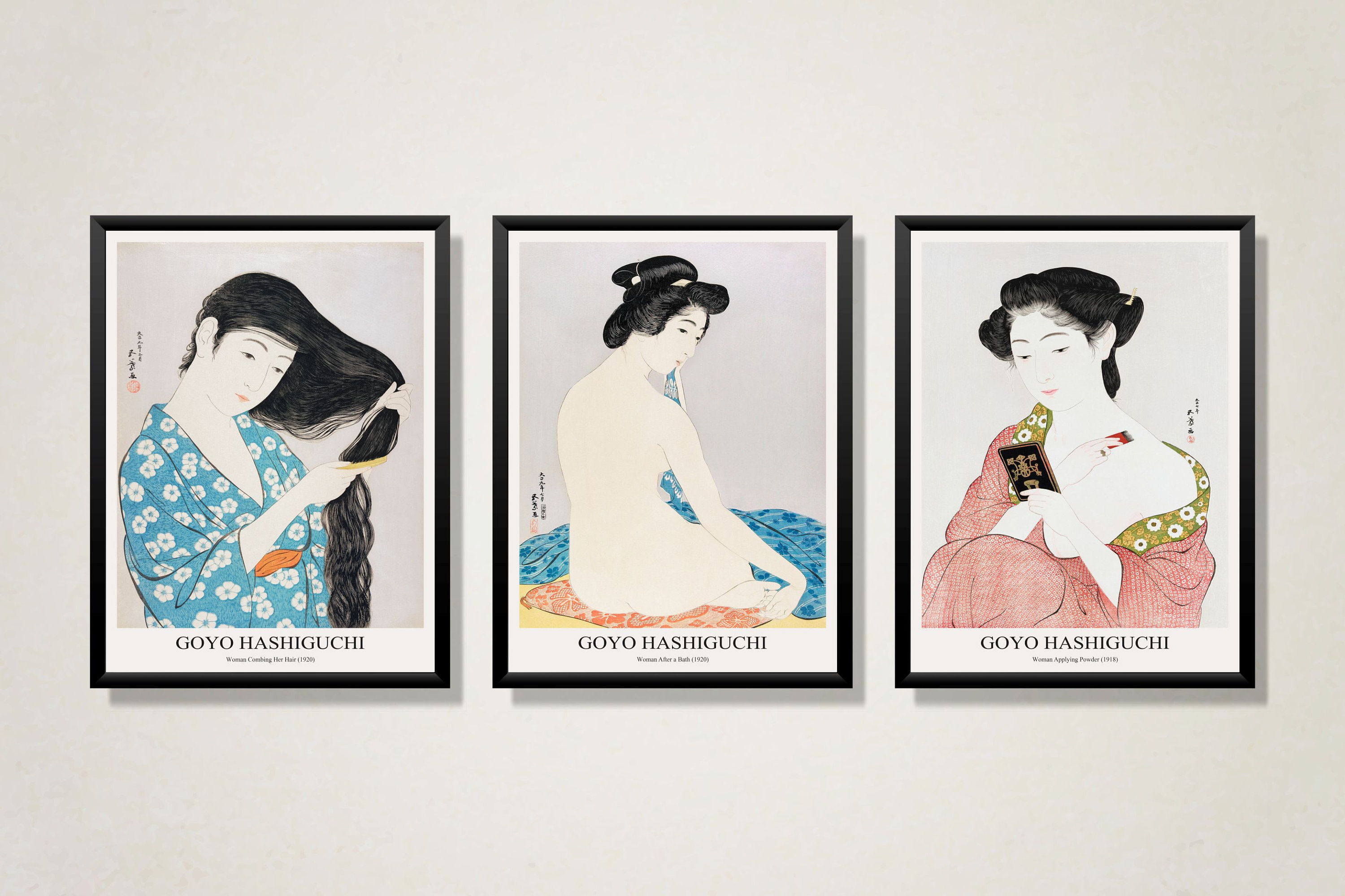 橋口五葉 芸者版画 3枚セット：日本の木版画 - Etsy 日本