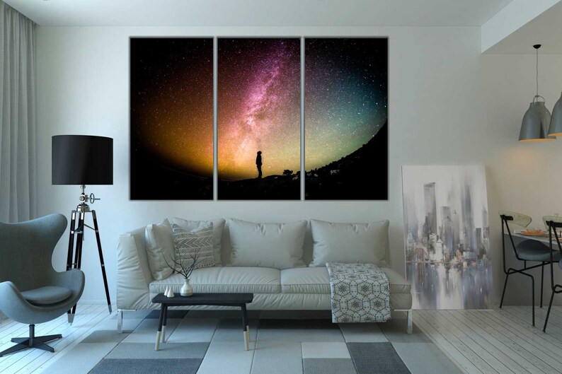 Milky way Galaxy Wall Art NASA Wall Decor Space Wall Art Outer Space Print Milkyway Galaxy Canvas Milky Way Print Space Decor