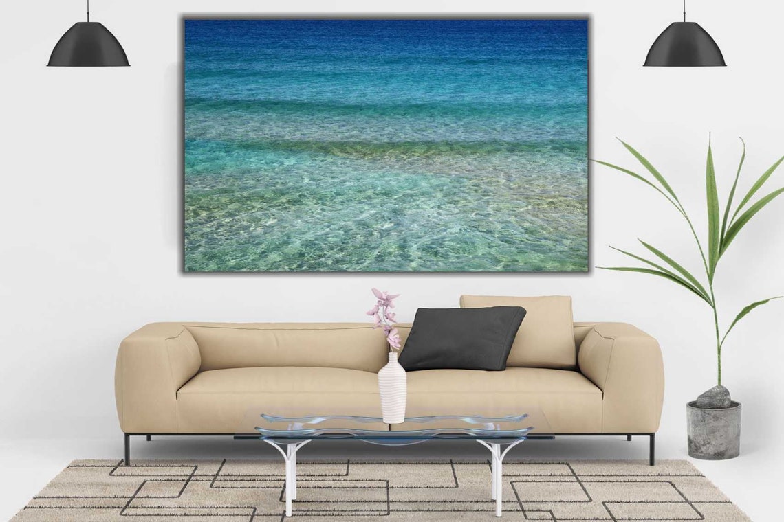 Blue Water Wall Art Ocean Wall Art Sea Artwork Ocean Etsy