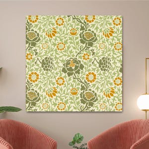 Arte su tela di William Morris, stampa con motivo Grafton, arte murale Art Nouveau, arte botanica, tela con fiori, arte murale con motivo, riproduzione su tela