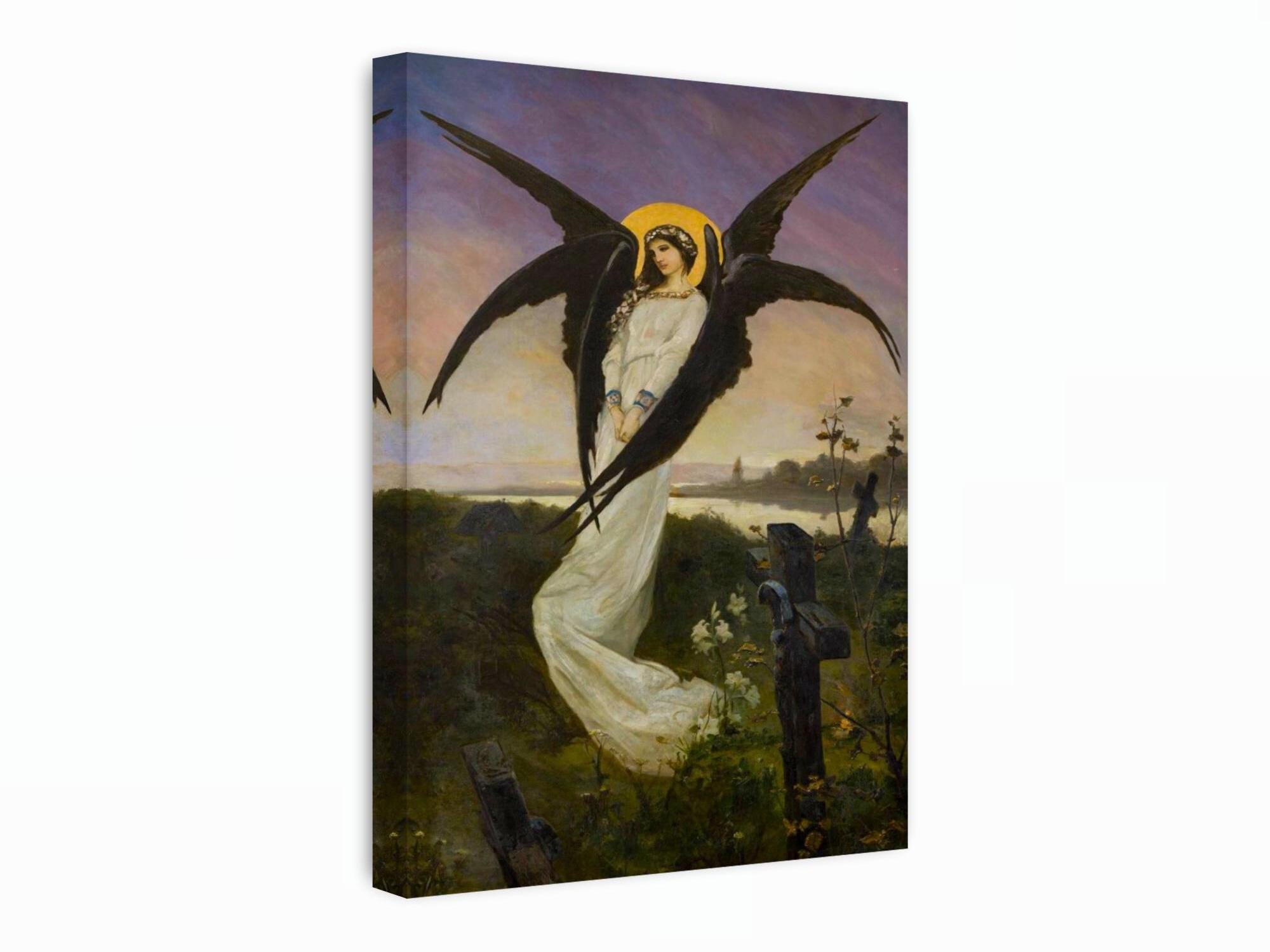 Gothic Angel Canvas Art: Wilhelm Kotarbiński Cemetery Painting - Etsy