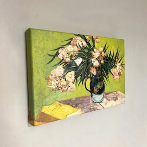 Oleanders by Vincent Van Gogh Canvas Art, Still Life Art, Famous Artist, Van Gogh Canvas, Post-Impressionism, Reproduction Canvas Home Decor