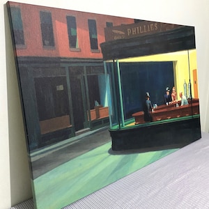Nighthawks by Edward Hopper Canvas Art, Edward Hopper Wall Art, Diner Canvas, Reproduction Canvas Print, Modern Home Decor, Home Wall Art