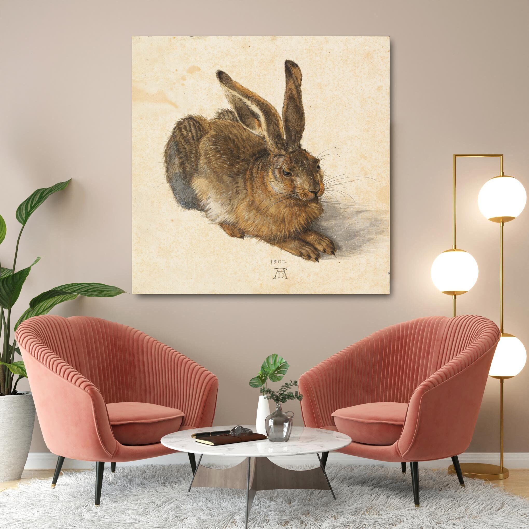 アルブレヒト・デューラー「若い野ウサギ」キャンバスアート：ウサギの