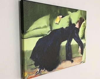 Ramon Casas - Decadent Young Woman 1899 Canvas Art, Aesthetic Painting, Famous Painting, Ramon Casas Wall Art,Reproduction Canvas Home Decor