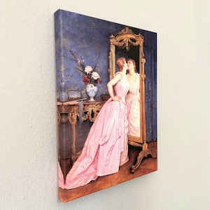 Auguste Toulmouche - Vanity 1889 Canvas Art, Woman Painting, Toulmouche Print, Reproduction Canvas Art, Victorian era, Modern Home Decor