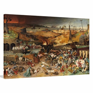 The Triumph of Death 1562 of Pieter Bruegel the Elder Canvas Art, Reproduction Canvas Wall Art, Giclee Wall Art Print,Landscape Home Decor,