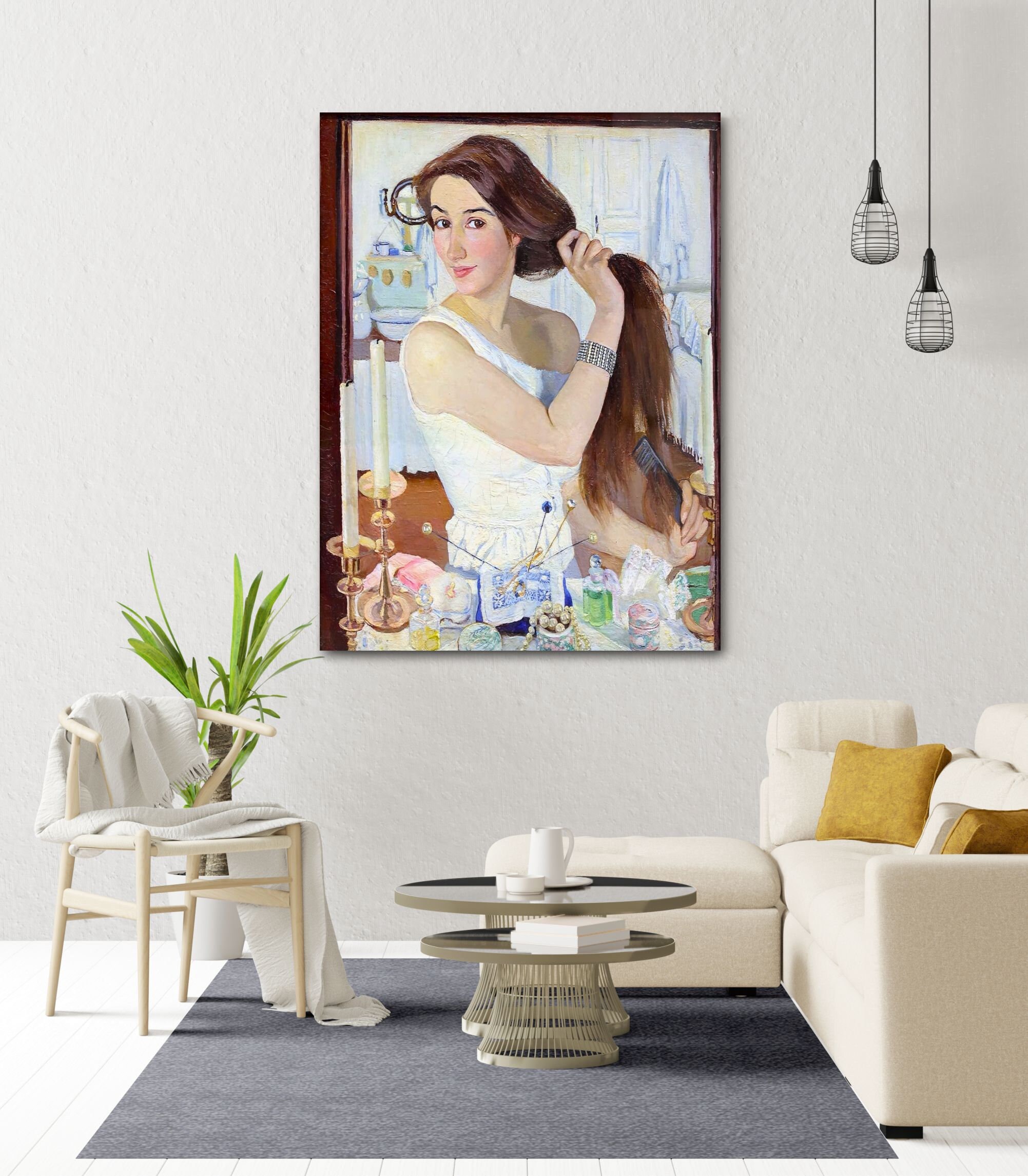 Zinaida Serebriakova Canvas Art: Woman at Dressing Table