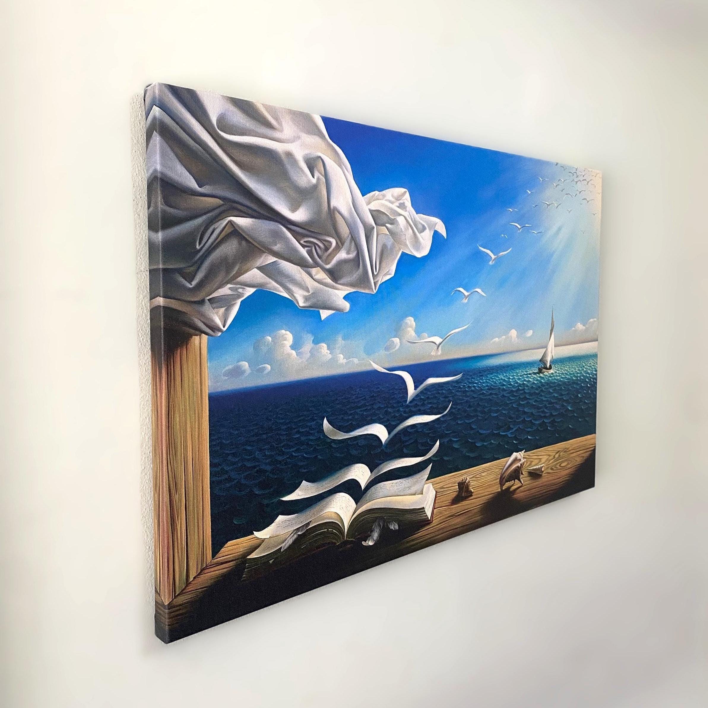 サルバドール・ダリ - 本から鳥まで、複製キャンバス ホーム