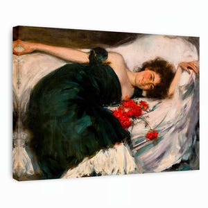 Ramon Casas - Arte en lienzo Flora, Pintura estética, Arte mural de Ramon Casas, Pinturas de Casas, Galería envuelta, Reproducción en lienzo, Decoración del hogar