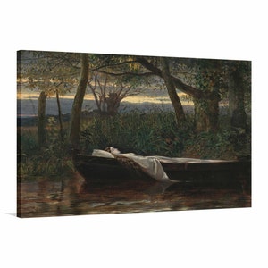 Walter Crane - The Lady of Shalott (1862) Canvas Art,Pre Raphaelite,Walter Crane Wall Art,Walter Crane Canvas,Reproduction Canvas Home Decor