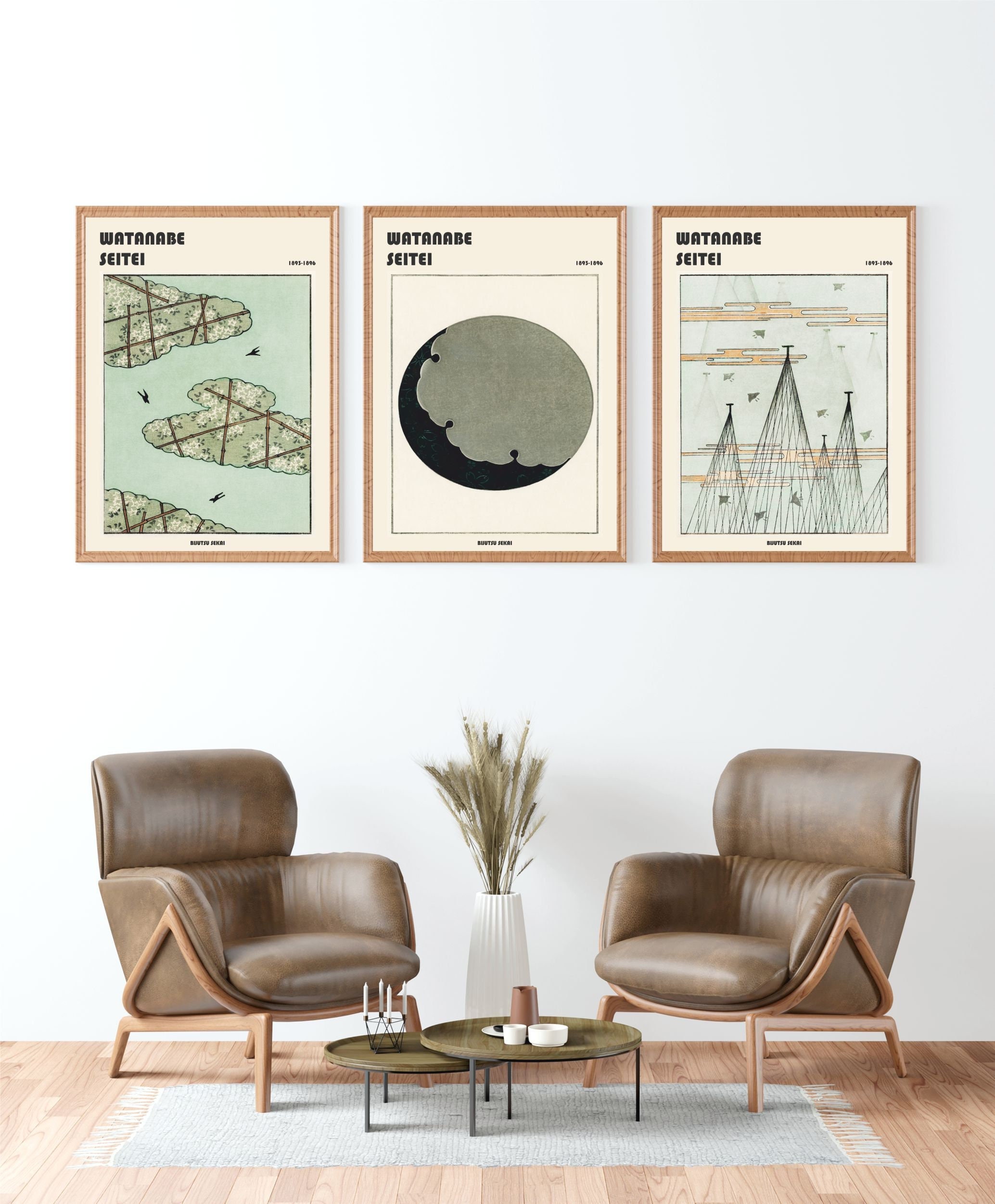 Watanabe Seitei Set of 3 Poster - Bijutsu Sakai 1893-1896