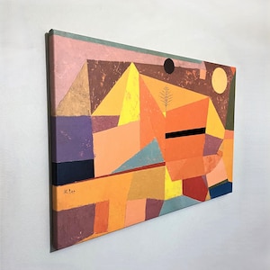 Paul Klee - Joyful Mountain Landscape (Heitere Gebirgslandschaft)Canvas Wall Art,Abstract Landscape Painting,Reproduction Canvas Home Decor