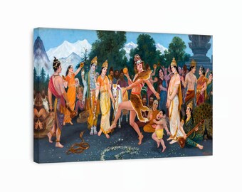 シヴァ・ナタラジャのキャンバスアート：ヒンドゥー教の神、インドのスピリチュアルな装飾