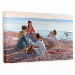 Elin Danielson-Gambogi - toile d&#39;art La Merenda, peinture de paysage marin, art mural côtier, toile de mer, reproduction d&#39;art sur toile, décoration de maison de plage