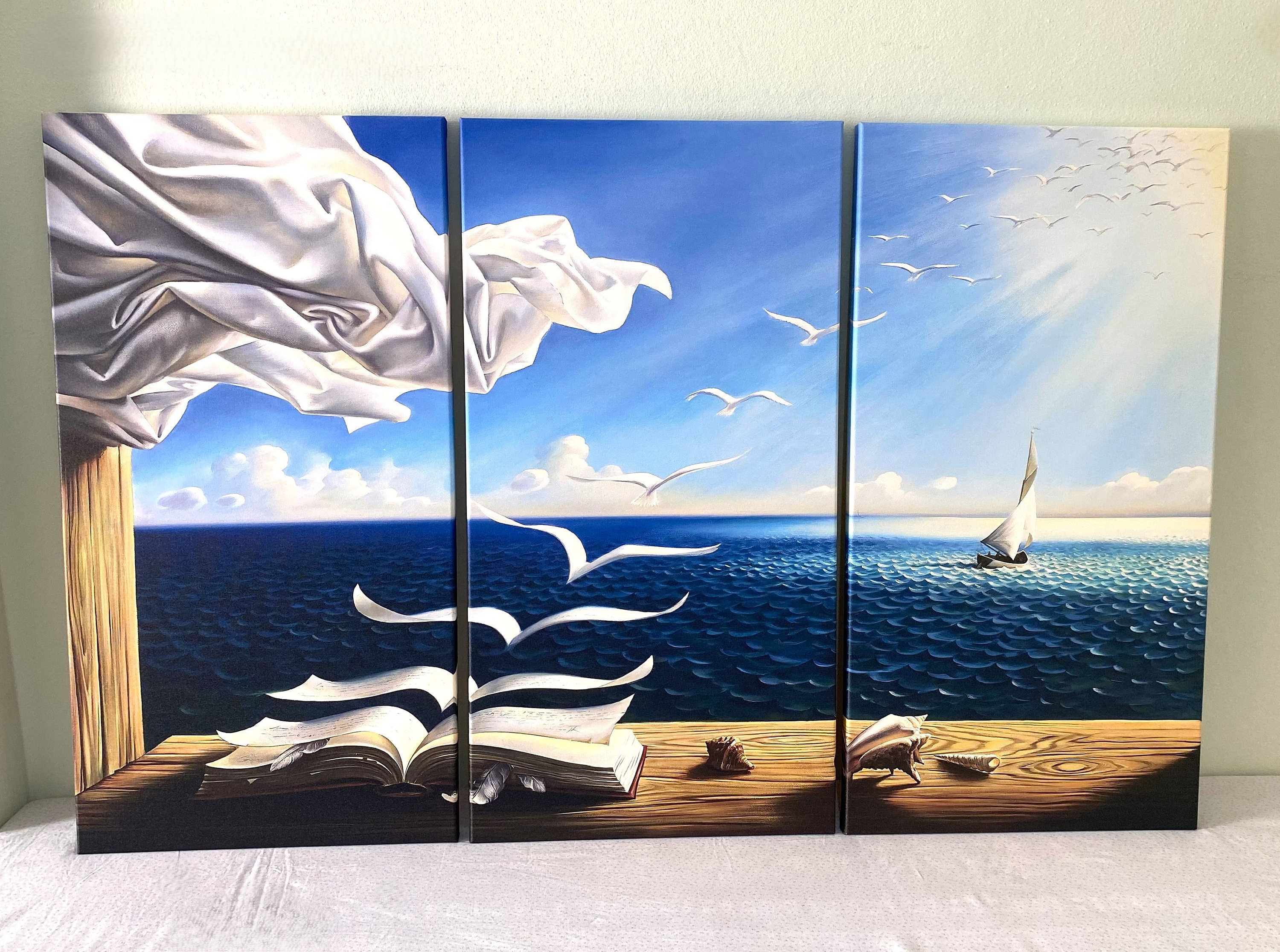 サルバドール・ダリ - 本から鳥まで、複製キャンバス ホーム