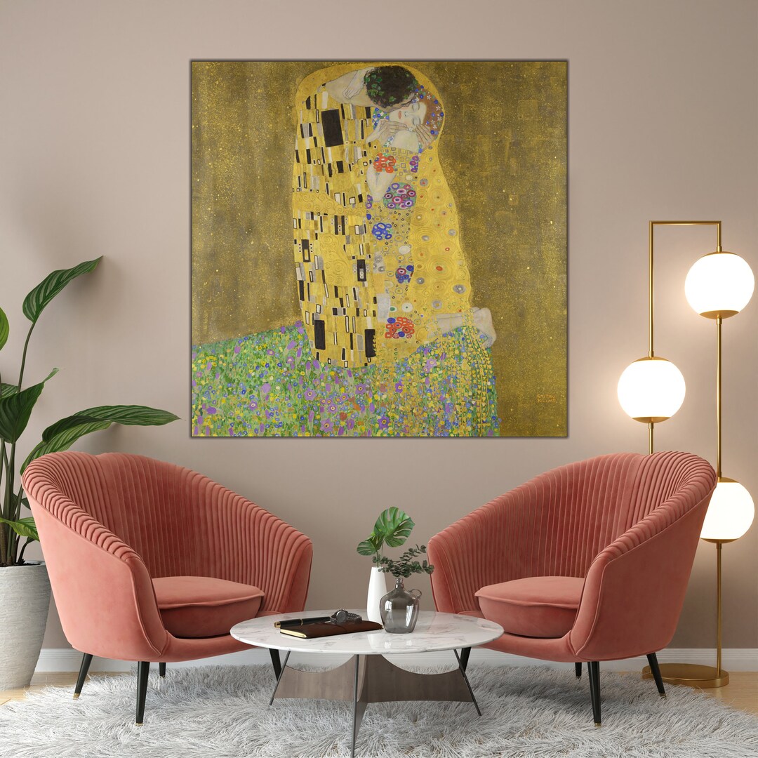 The Kiss by Gustav Klimt Giclee Printed Famous Painting - the Kiss ...