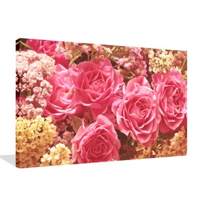 Pink Rose Print | Floral Decor, Rose Wall Art, Flower Large Wall Decor, Rose Photo, Flower Print, Large Canvas Print Decor FRAMED