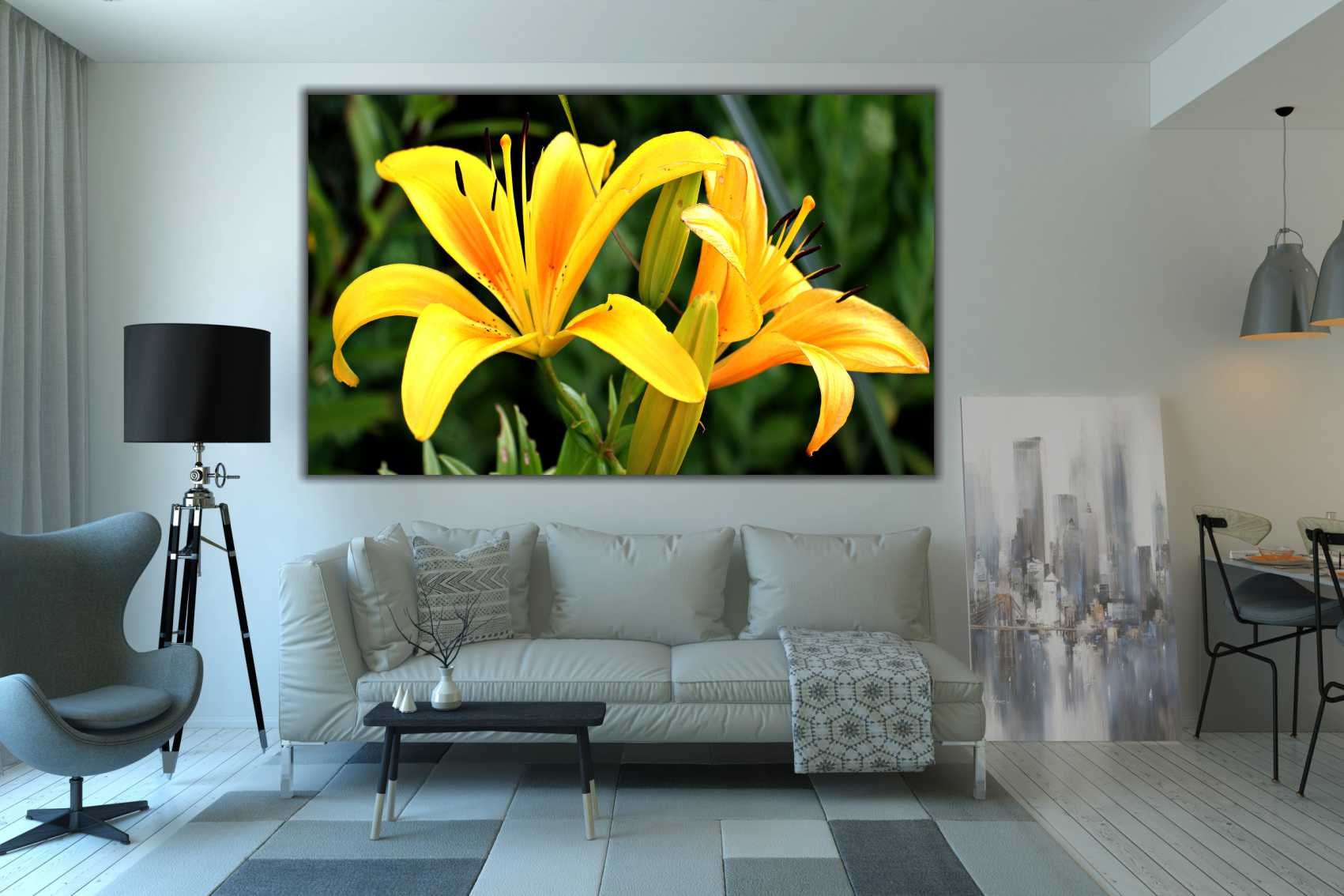 Yellow Flower Canvas Print Floral Decor Yellow Flower Wall Etsy