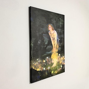 Edward Robert Hughes - Midsummer Eve 1908 Canvas Art, Famous Painting, Night Fairy, Mythic and Luminescent, Reproduction Canvas Print