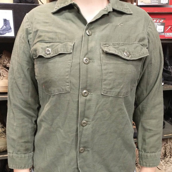 Vintage Authentic OG 107 Button Long Sleeve OD Green Shirt Great Condition