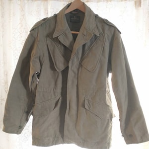 Vintage 1977 Belgium Dutch Army Field Jacket with Green Label Large