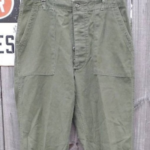 Pantalon de travail original authentique vintage en satinette OG-107 olive terne en très bon état