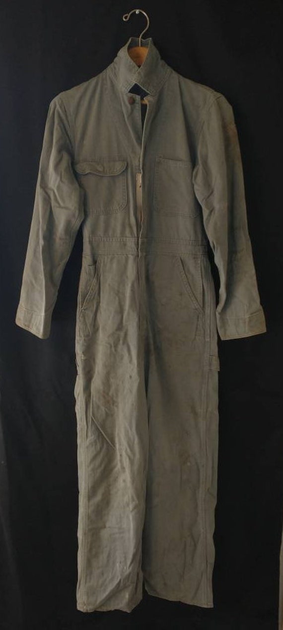 1950s Big Mac Gray Herringbone Twill Coveralls