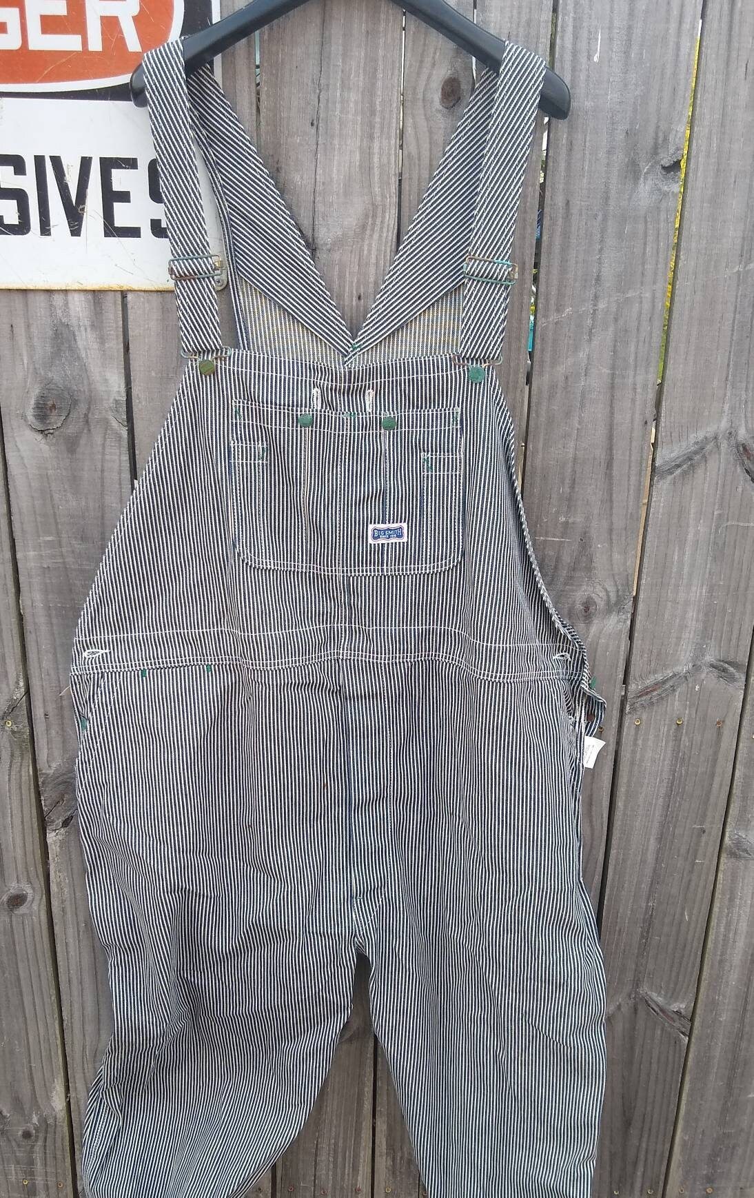 Original Vintage Pinstripe Overalls 54w 32L Good Condition Etsy