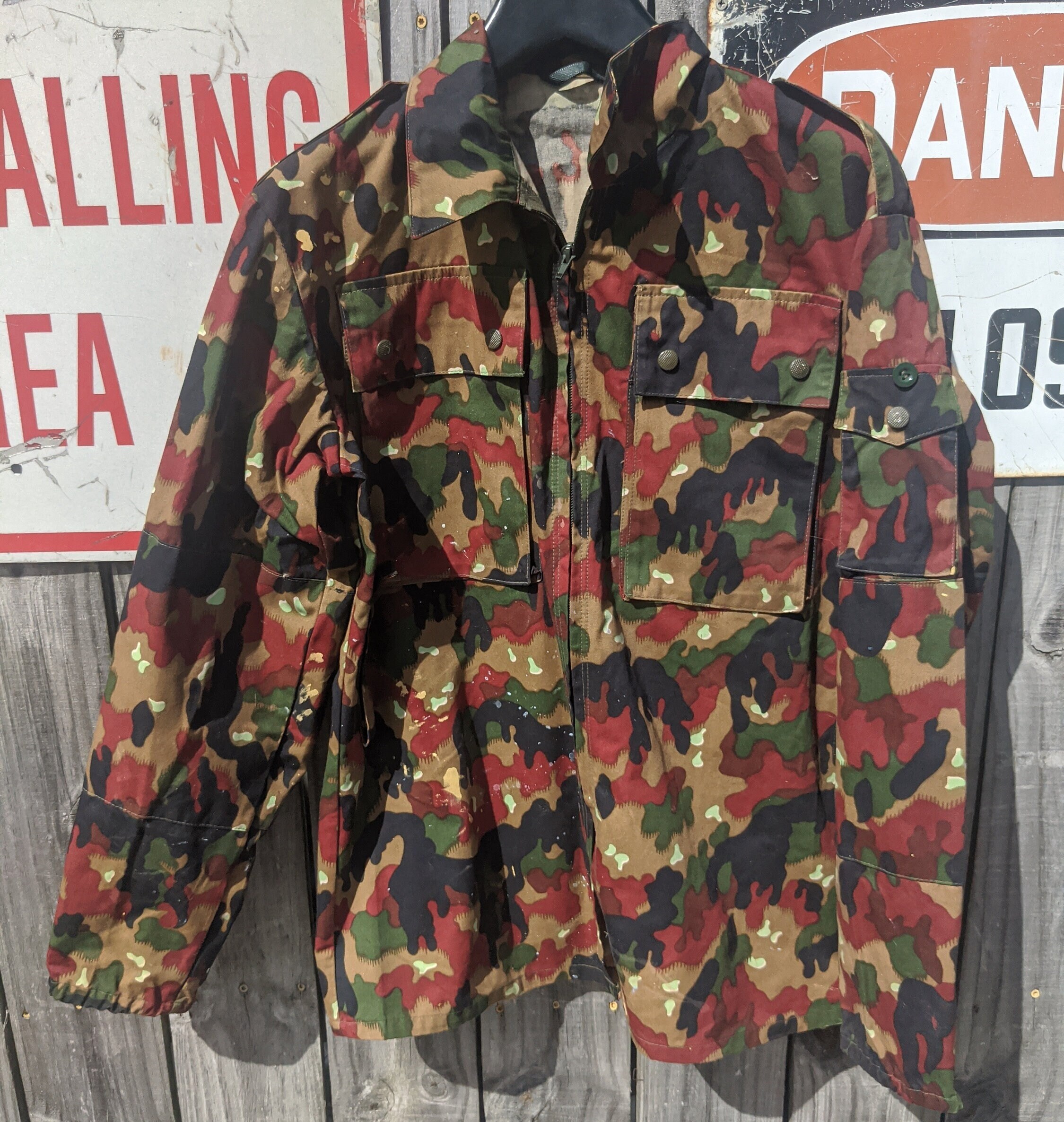 Vintage Original Swiss Army M83 Alpenflage Field Shirt BDU - Great 