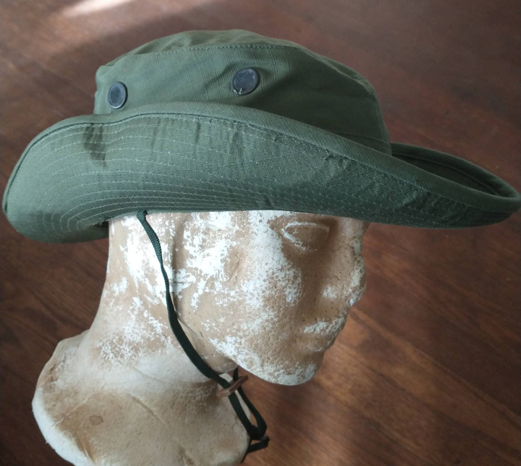 Vintage Brand New In Bag Vintage USA Military 1969 OG-107 Jungle Hat With Insect Net