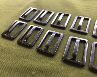 Pack of 10 1940’s Vintage Slide Buckles for 1” Webbing