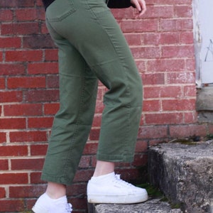 pantalon de travail vintage des années 70 taille haute OG-507 olive terne