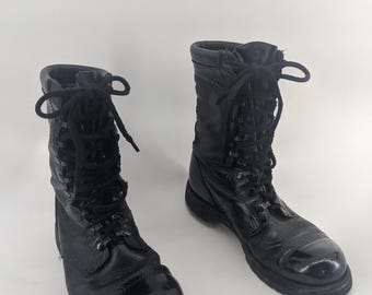 Vintage Corcoran Paratrooper Mens Combat Black Leather Jump
