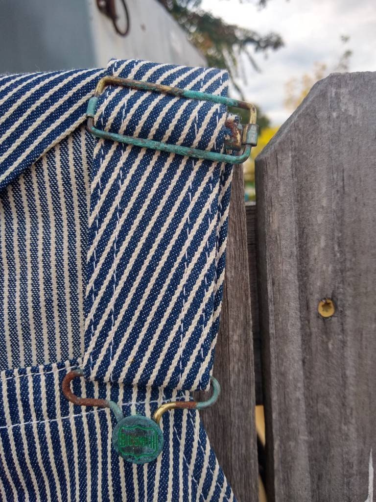 Original Vintage Pinstripe Overalls 54w 32L Good Condition Etsy