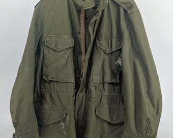 Vintage 1950s M-51 US Army OG Cotton Field Jacket Sz Medium