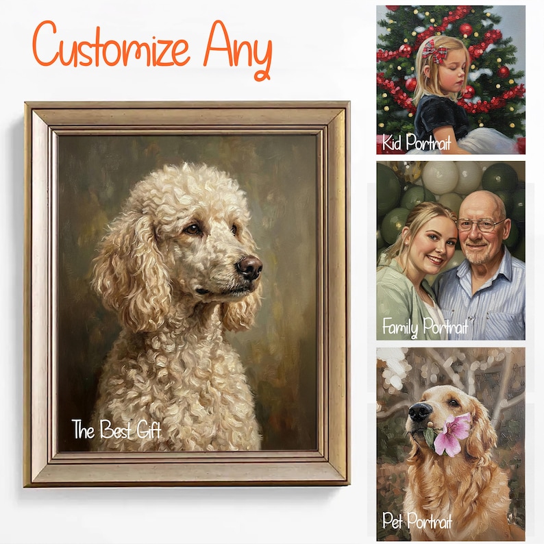 Custom Hand-painted Pet Portrait Oil Painting on Canvas Personalized ...