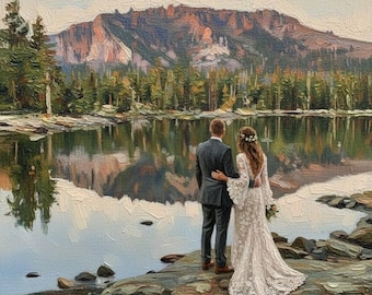 Customized oil painting from photo Custom portrait oil painting commission Commissioned oil family portrait Wedding Anniversary portrait