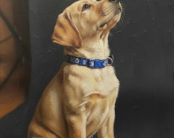 Custom Pet Portrait from photo Hand-Painted dog Memorial Oil Painting Artwork on Canvas Original art commission pets lover birthday gift