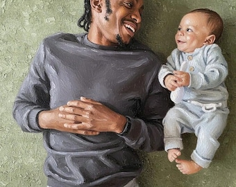 Customized oil painting from photo Custom portrait oil painting commission Commissioned oil family portrait Family painting from photo
